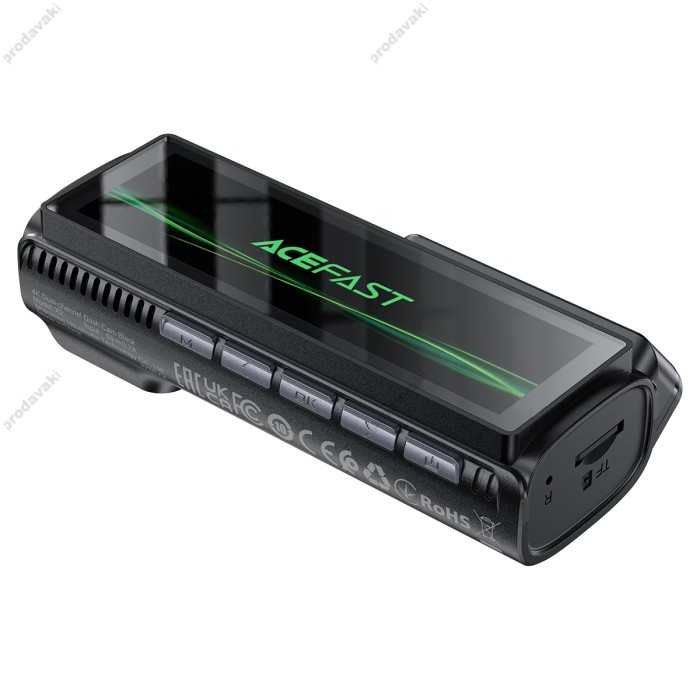 Відеореєстратор ACEFAST X2 4K dual-channel dash cam 3.59" 4k/30fps Wi-Fi GPS Black